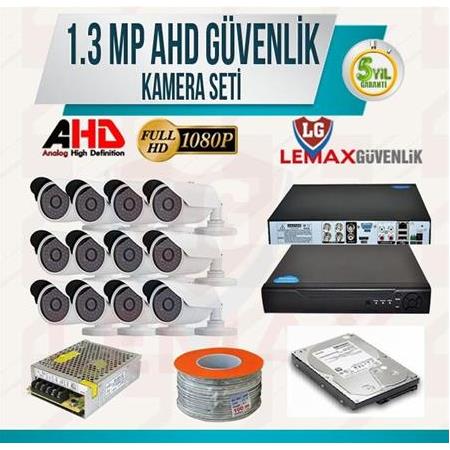12 Kameralı 1.3 MP AHD SONY Güvenlik Kamerası