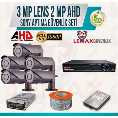 5 Kameralı 3 MP AHD SONY Güvenlik Kamera Sistemleri