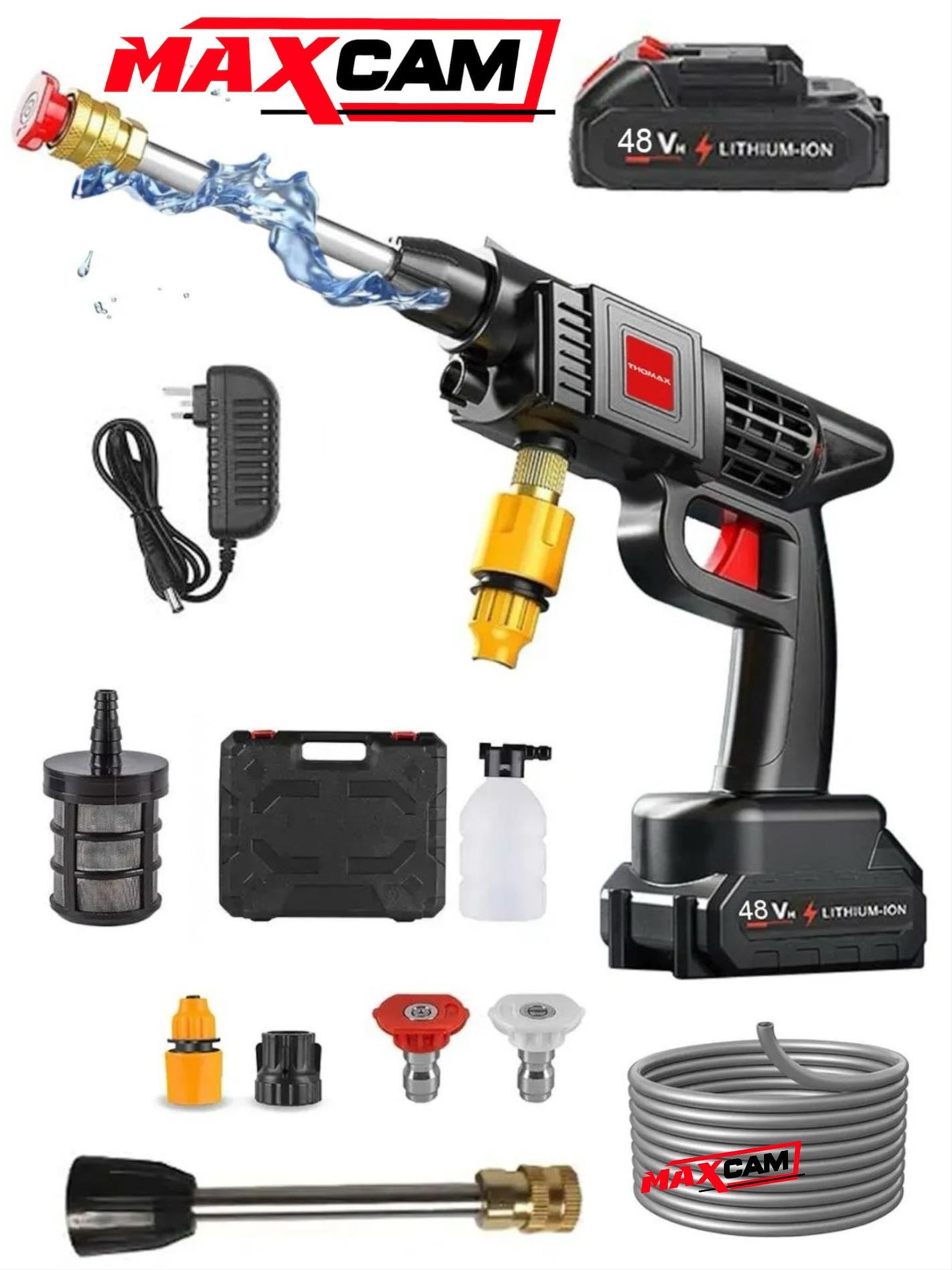 Maxcam Şarjlı ve yüksek basınçlı oto yıkama makinesi ve sulama