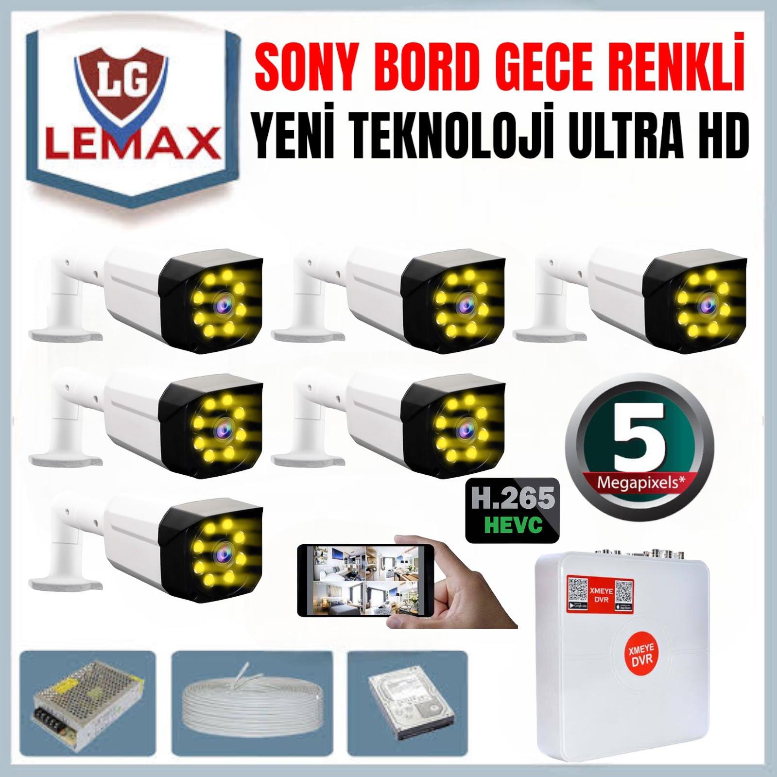 6 Kameralı 5 Mp Gece Renkli 8 Adet Warm Led Yüz Ve Araç Algılamalı