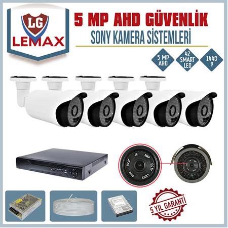 5 Kameralı 5 MP AHD Sony Lens Güvenlik Kamerası Sistemleri