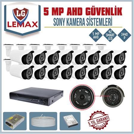 16 Kameralı 5 MP AHD Sony Lens Güvenlik Kamerası Sistemleri
