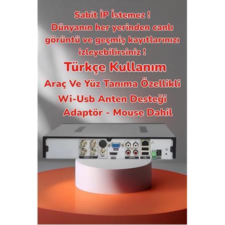 2 Kameralı SESLİ 5MP Sony Lens Gece Renkli Araç Ve Yüz Tanımalı Kamera Sistemi