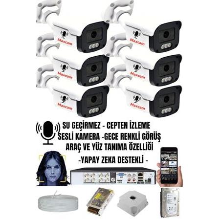 6 Kameralı SESLİ 5MP Sony Lens Gece Renkli Araç Ve Yüz Tanımalı Kamera Sistemi