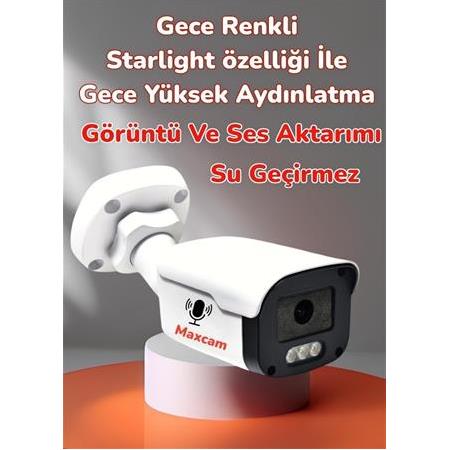 Maxcam Gece Renkli Görüş Sesli 5 MP AHD Güvenlik Kamerası