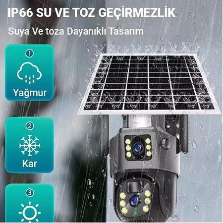 Avenir AV-M12 4g Sim Kartlı 4mp 2 Kameralı Solar Panelli Güneş Enerjili Ptz 360° Dönebilen Kamera