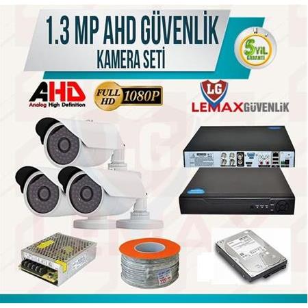 3 Kameralı 1.3 MP AHD SONY Güvenlik Kamerası