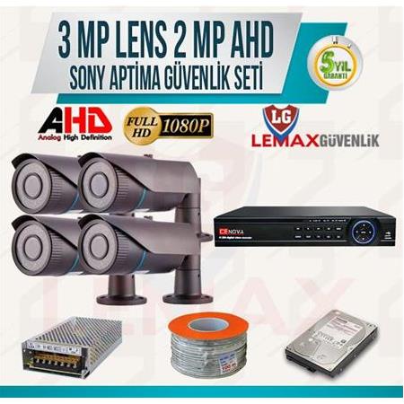 4 Kameralı 3 MP AHD SONY Güvenlik Kamera Sistemleri