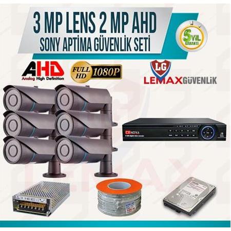 6 Kameralı 3 MP AHD SONY Güvenlik Kamera Sistemleri