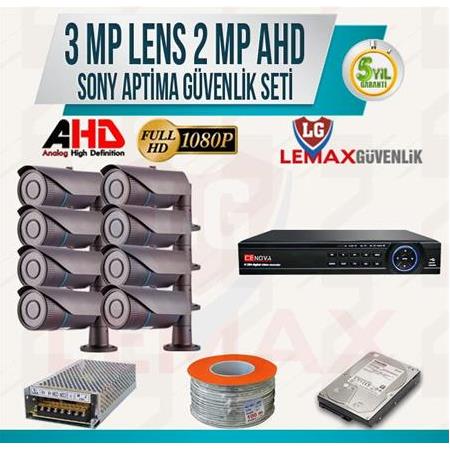 8 Kameralı 3 MP AHD SONY Güvenlik Kamera Sistemleri