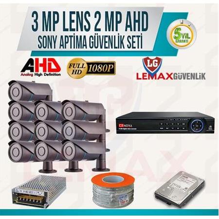 10 Kameralı 3 MP AHD SONY Güvenlik Kamera Sistemleri