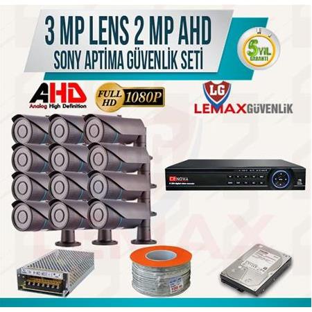12  Kameralı 3 MP AHD SONY Güvenlik Kamera Sistemleri