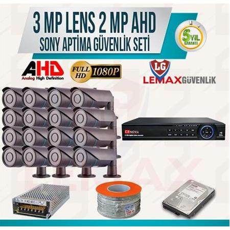 16 Kameralı 3 MP AHD SONY Güvenlik Kamera Sistemleri