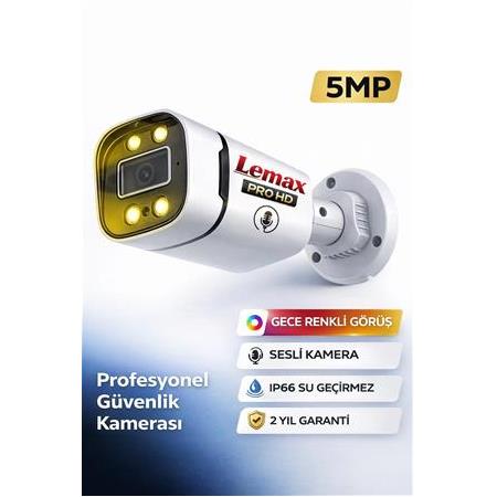 8 Kameralı Güvenlik Sistemi Sesli Gece Renkli 5 MP Lemax PRO HD Kamera Sİstemleri