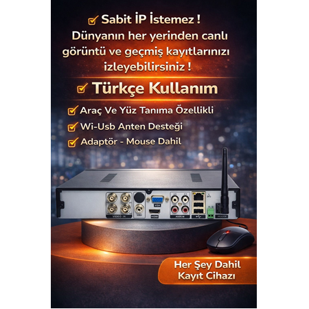 6 Kameralı SESLİ 5MP Sony Lens Gece Renkli Araç Ve Yüz Tanımalı Kamera Sistemi