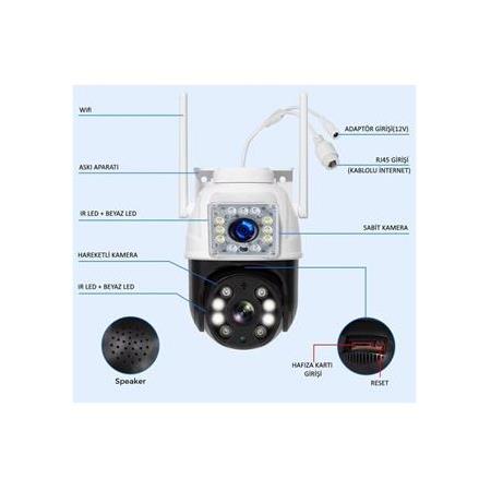 O-kam PRO Çift Kameralı Dual Lens Wifi Akıllı Kamera , Yapay Zeka, Gece Görüş,
