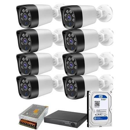 8 Kameralı Yüz Tanımalı 5 MP Gece Görüşlü Güvenlik Kamerası Seti Kuruluma Hazır Tak Çalıştır